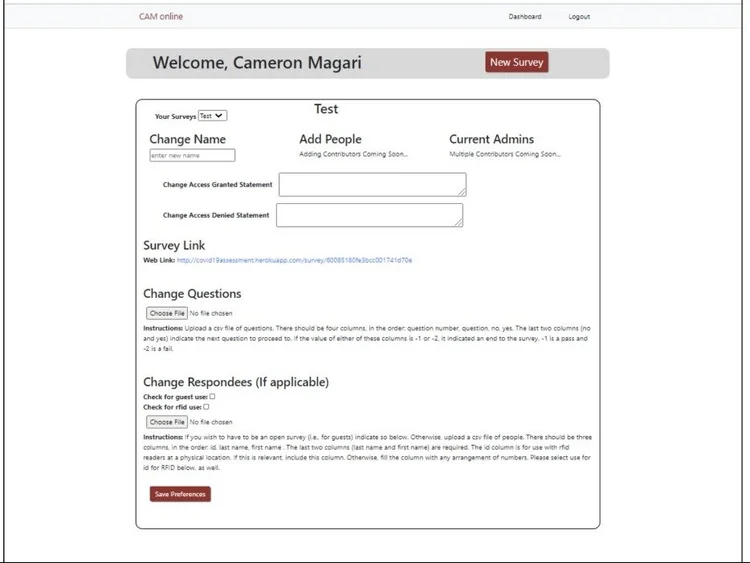 Figure 10. Dashboard After Survey Creation