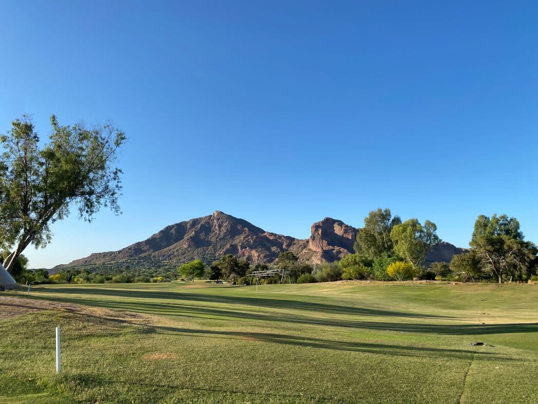 The driving range at Paradise Valley Golf Course outside Phoenix, AZ, where the 20-meter sensor grid was deployed.