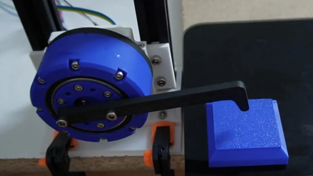 The actuator on the torque-test bench.